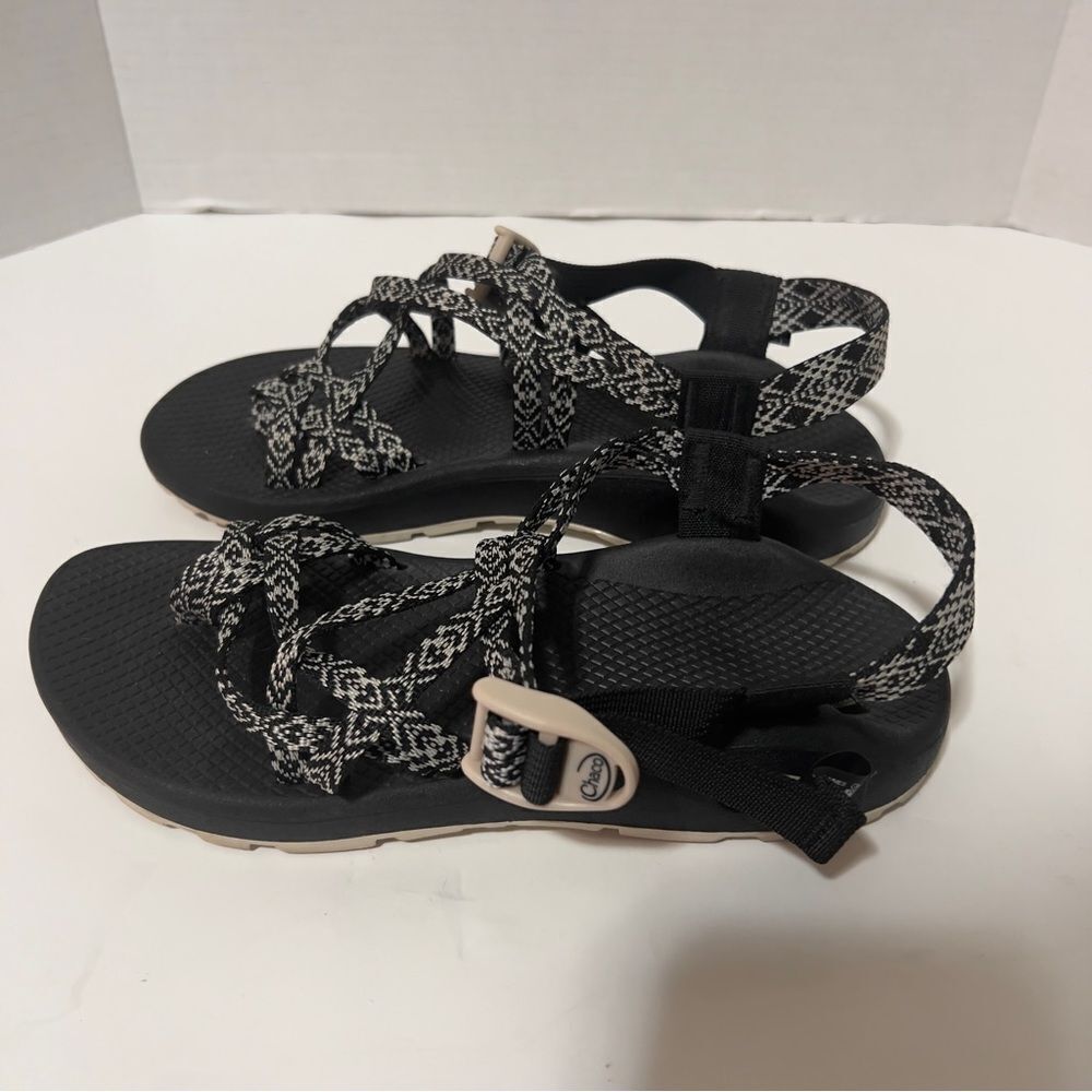 Chaco Womens Z Cloud Black White Adjustable Strap Cushioned Hiking Sandal Size 9 - Picture 4 of 9